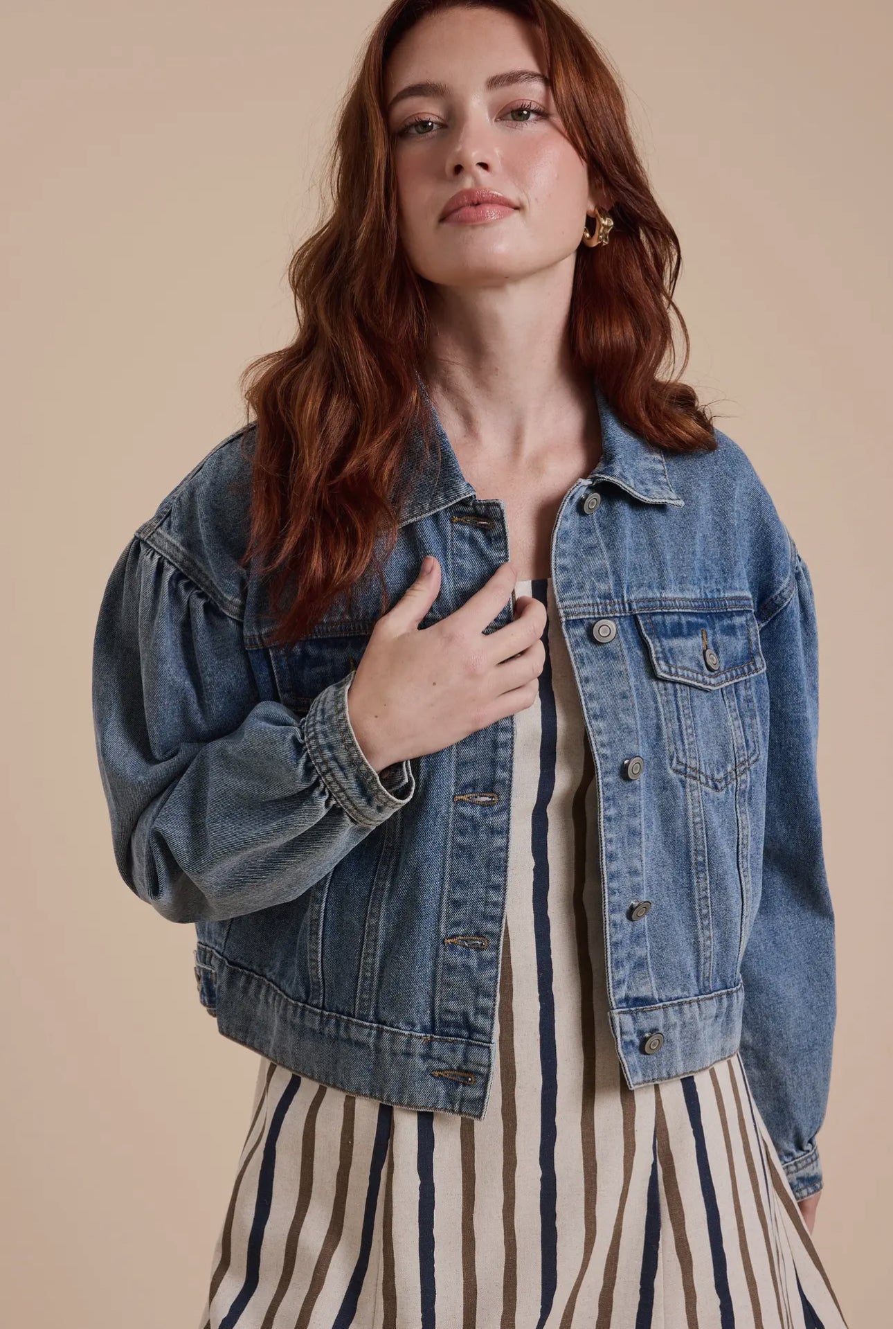 The Belle cute classic cotton blend Denim Jacket - Hylera - - image_size - The Belle Denim Jacket