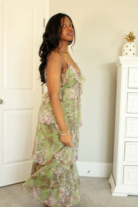 Ali Sunkissed Flowered Dress-Sand+Silk