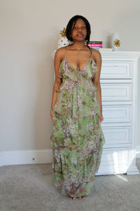 Ali Sunkissed Flowered Dress-Sand+Silk