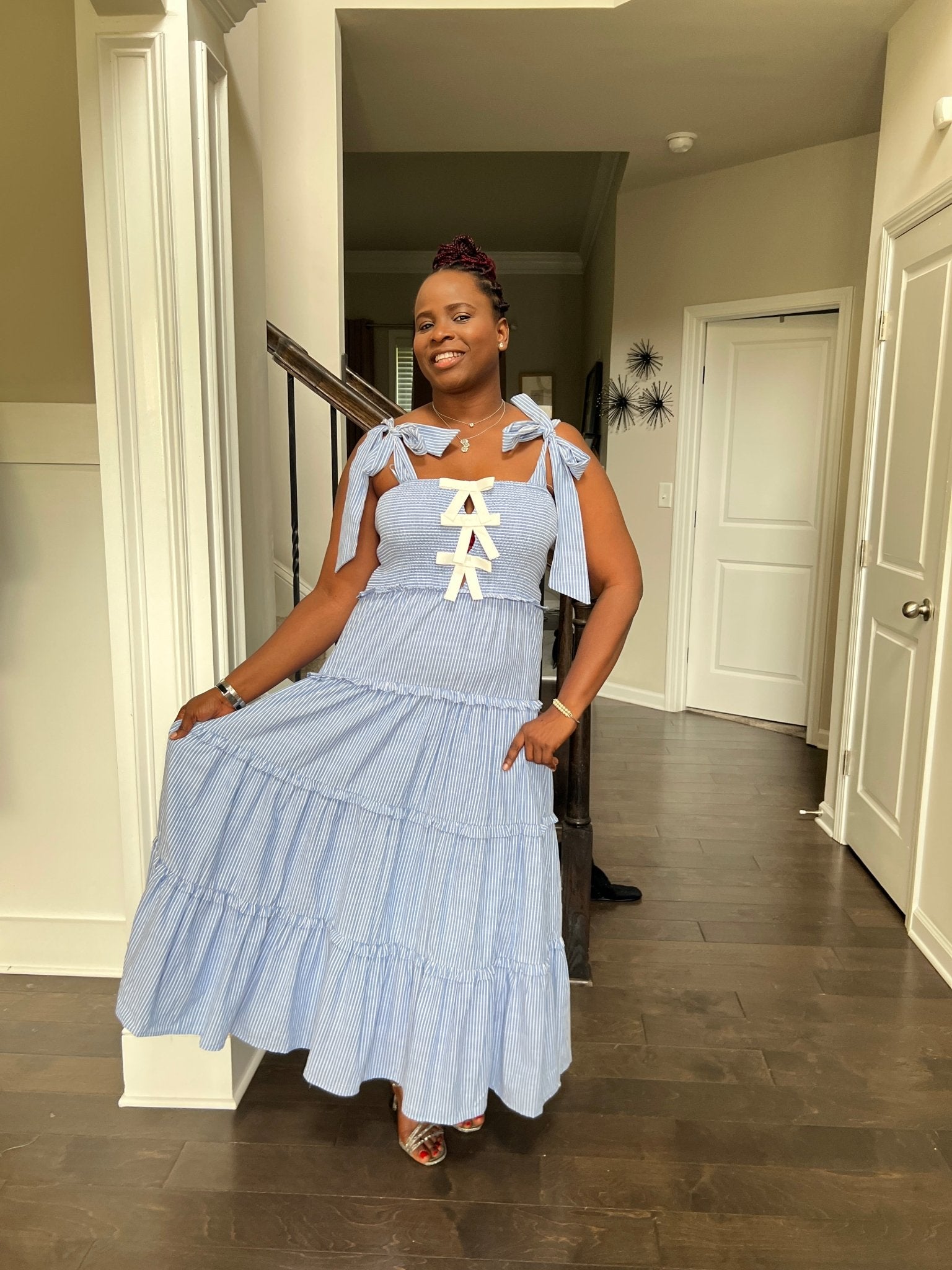 Amelia Glamour Striped Smocked Dress - Hylera - HLY30301 - image_size - Amelia Glamour Striped Smocked Dress