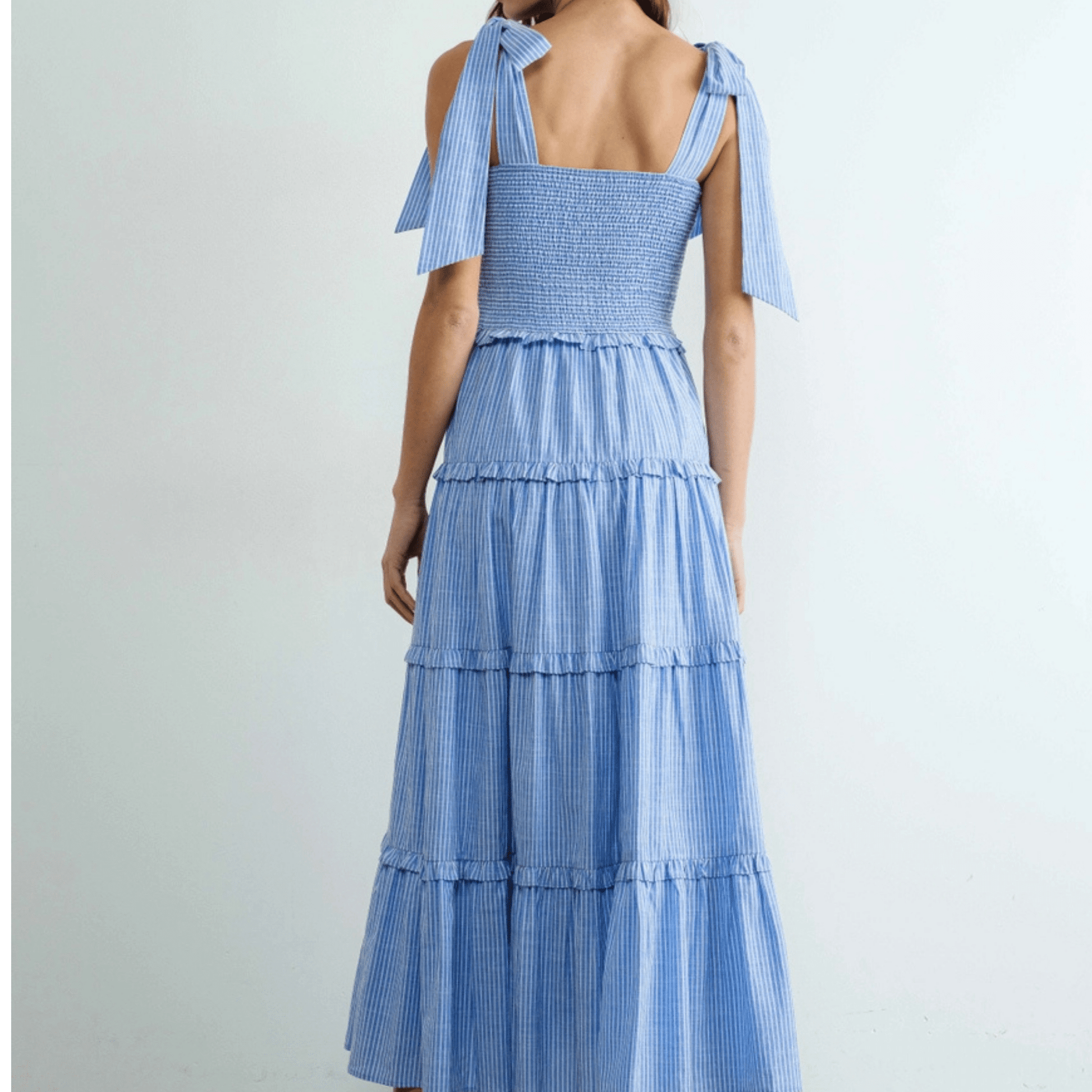 Amelia Glamour Striped Smocked Dress - Hylera - HLY30301 - image_size - Amelia Glamour Striped Smocked Dress