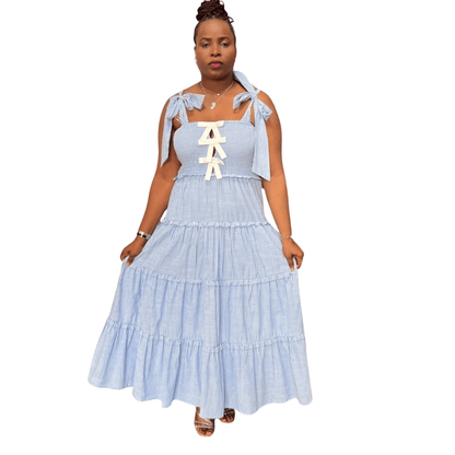 Amelia Glamour Striped Smocked Dress - Hylera - HLY30301 - image_size - Amelia Glamour Striped Smocked Dress