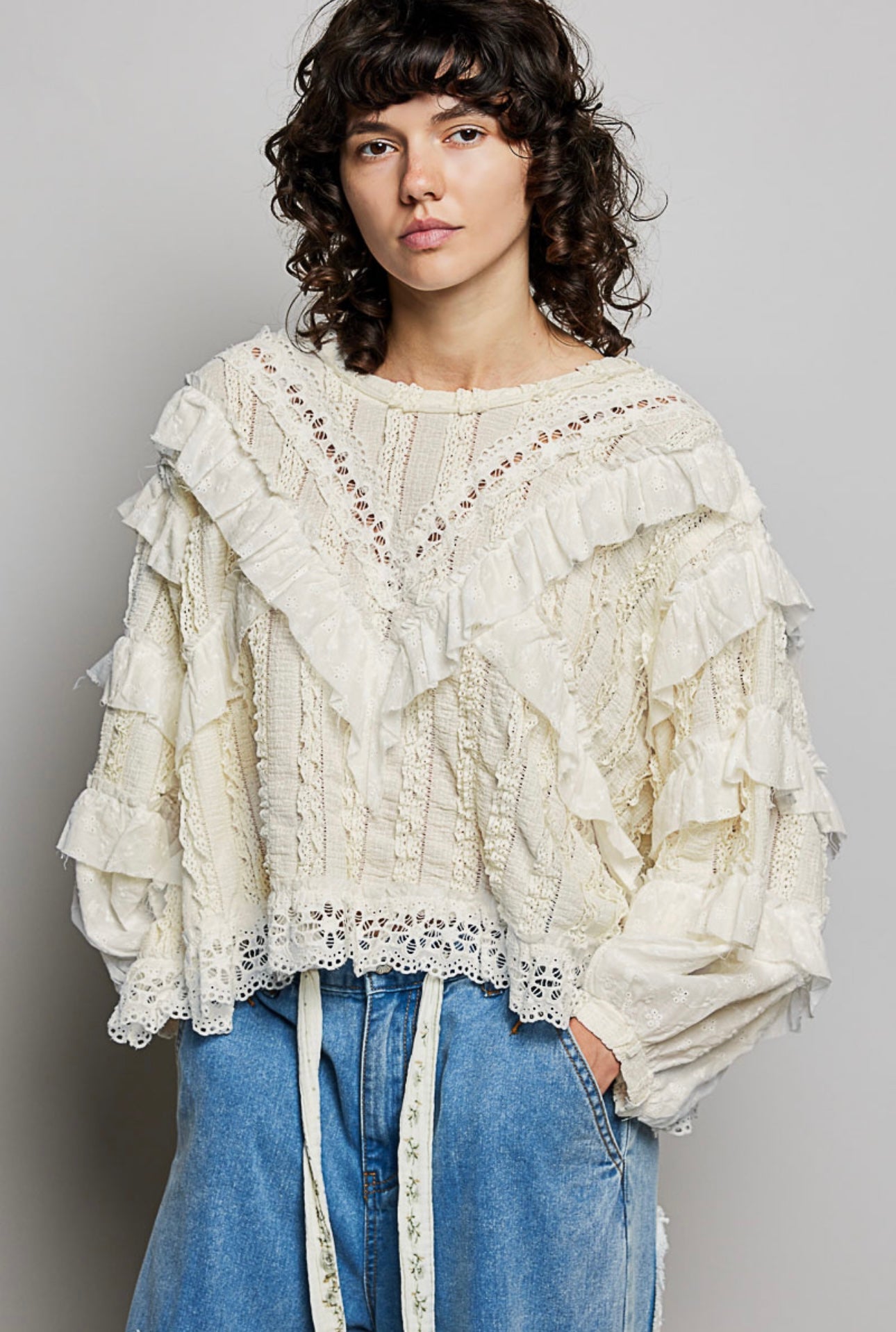 The Bethany Eyelet Free Mix Top