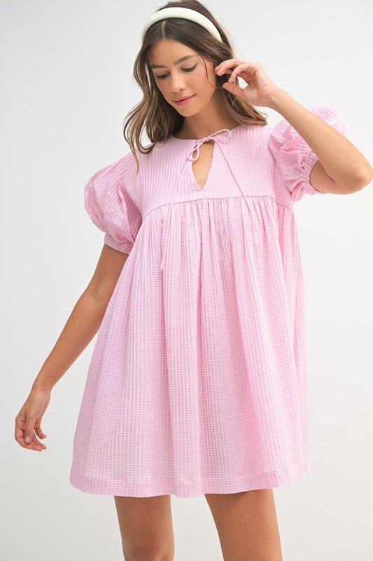 Betsey Pink Gingham Mini Dress