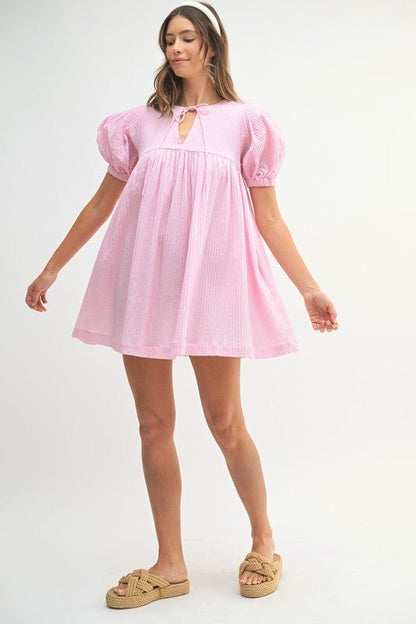 Betsey Pink Gingham Mini Dress - Hylera - HLY929302 - image_size