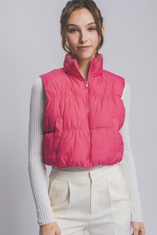 Camina Bettie Cropped Puffer Vest - Hylera - HY-SS3267P - image_size - Bettie Cropped Puffer Vest