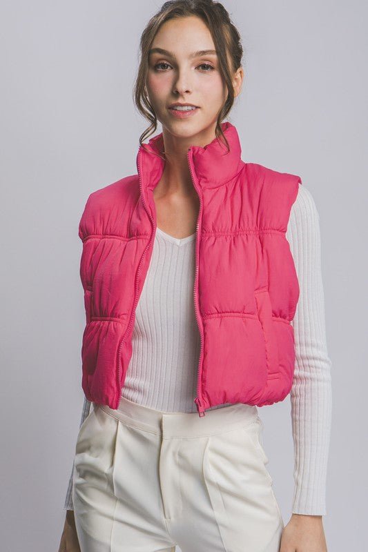 Camina Bettie Cropped Puffer Vest - Hylera - HY-SS3267P - image_size - Bettie Cropped Puffer Vest