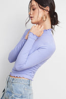 Betty Ribbed Mock Neck Casual Top - Hylera - HY-SC891C