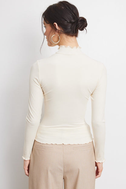 Betty Ribbed Mock Neck Casual Top - Hylera - HY-SC891C