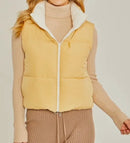 Bovvi Women's Reversible Puffer Vest - Hylera - HY-12432C - image_size - Bovi Women's Reversible Puffer Vest - Sand+Silk