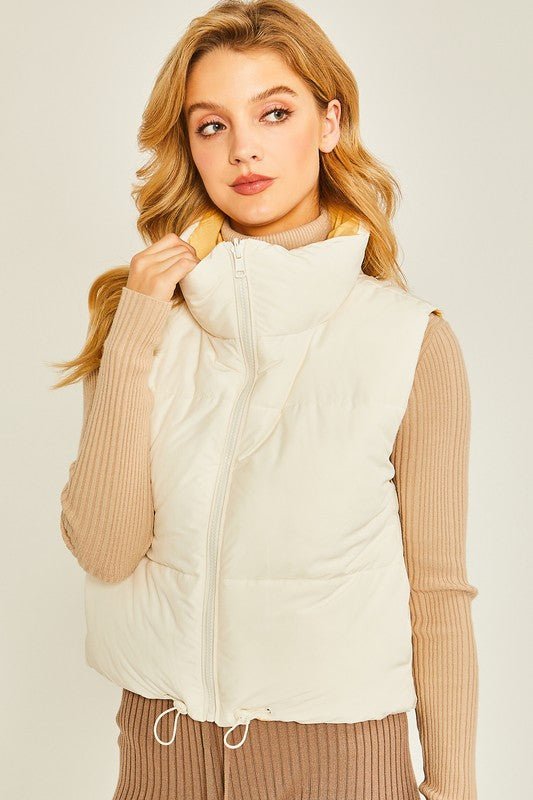 Bovvi Women's Reversible Puffer Vest - Hylera - HY-12432C - image_size - Bovvi Women's Reversible Puffer Vest