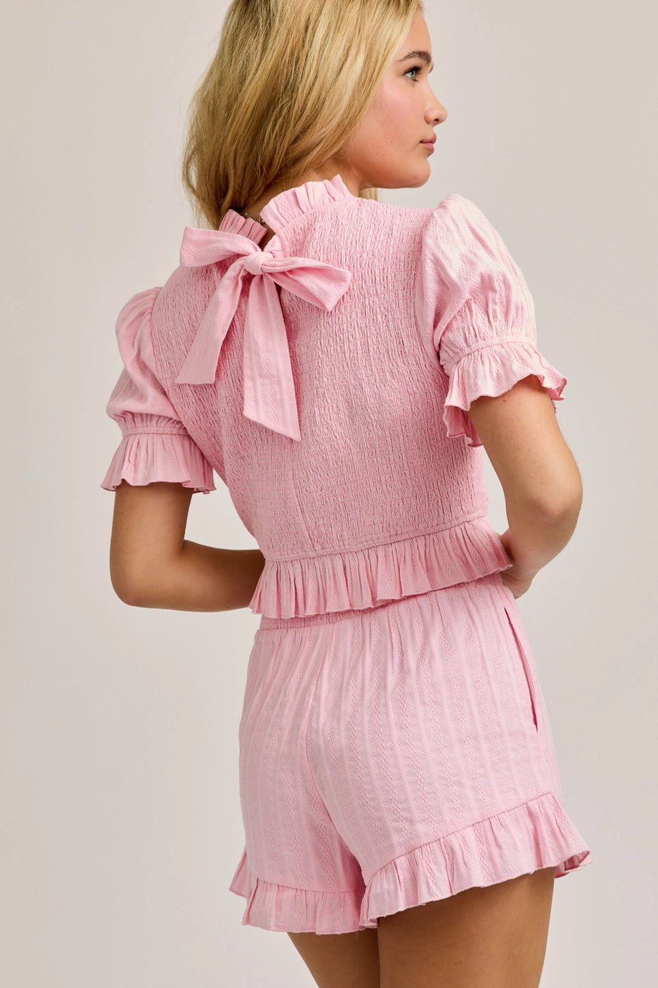Bubble Gum Girl Smocked Two-Piece Set