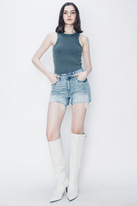 The Callio Chic Denim Short Jeans- Hylera - SPS-MJ21085 - image_size - Kallio Women's Short Jeans - Sand+Silk