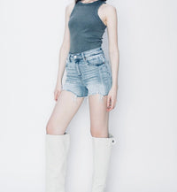 Callio Women's Short Jeans - Hylera - SPS-MJ21085 - image_size - Kallio Women's Short Jeans - Sand+Silk