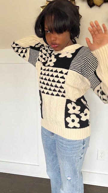 Camilla Black and White Cozy Sweater