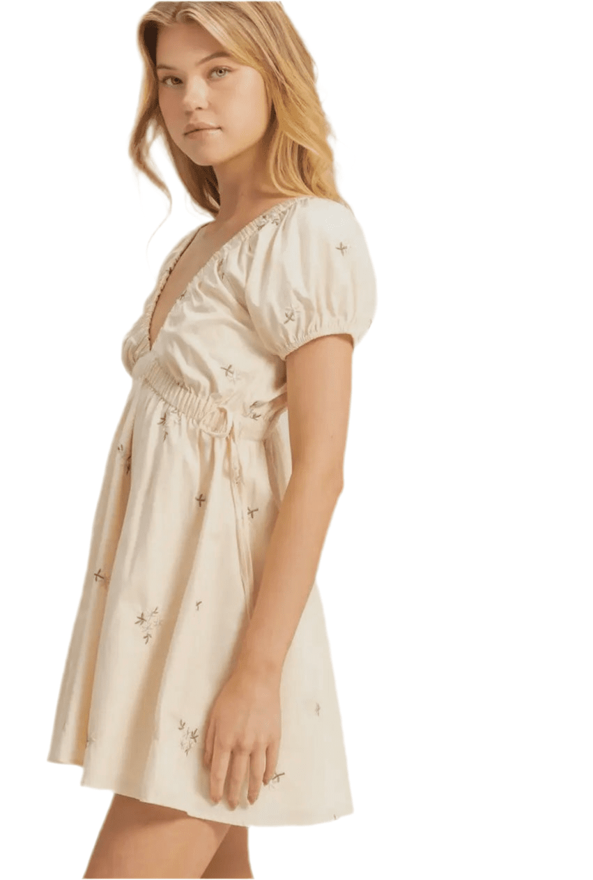 Candice V - Neck Mini Dress - Hylera - HLY455501 - image_size - Candice V - Neck Mini Dress