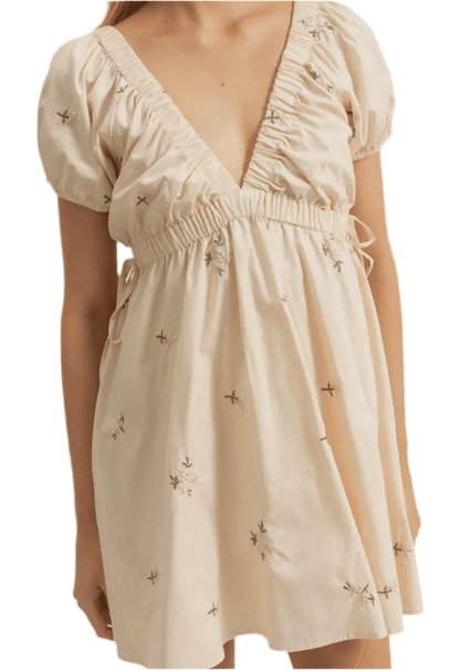 Candice V - Neck Mini Dress - Hylera - HLY455501 - image_size - Candice V - Neck Mini Dress