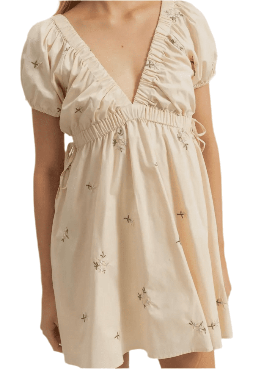 Candice V - Neck Mini Dress - Hylera - HLY455501 - image_size - Candice V - Neck Mini Dress