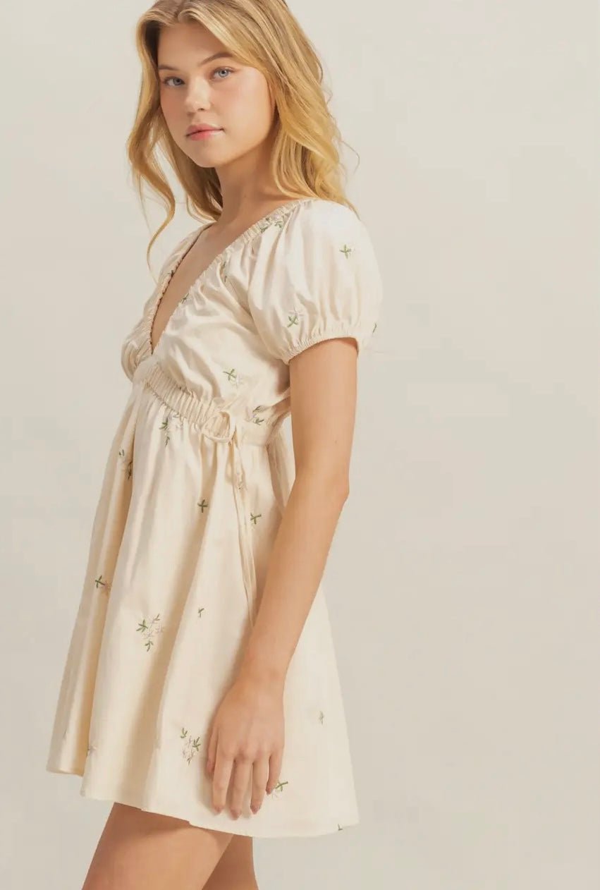 Candice V - Neck Mini Dress - Hylera - HLY455501 - image_size - Candice V - Neck Mini Dress