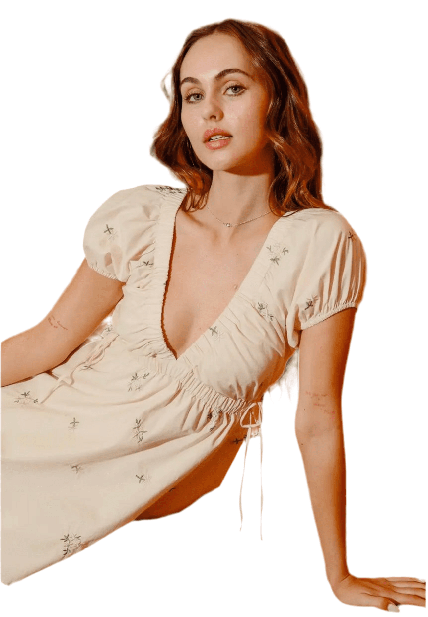 Candice V - Neck Mini Dress - Hylera - HLY455501 - image_size - Candice V - Neck Mini Dress