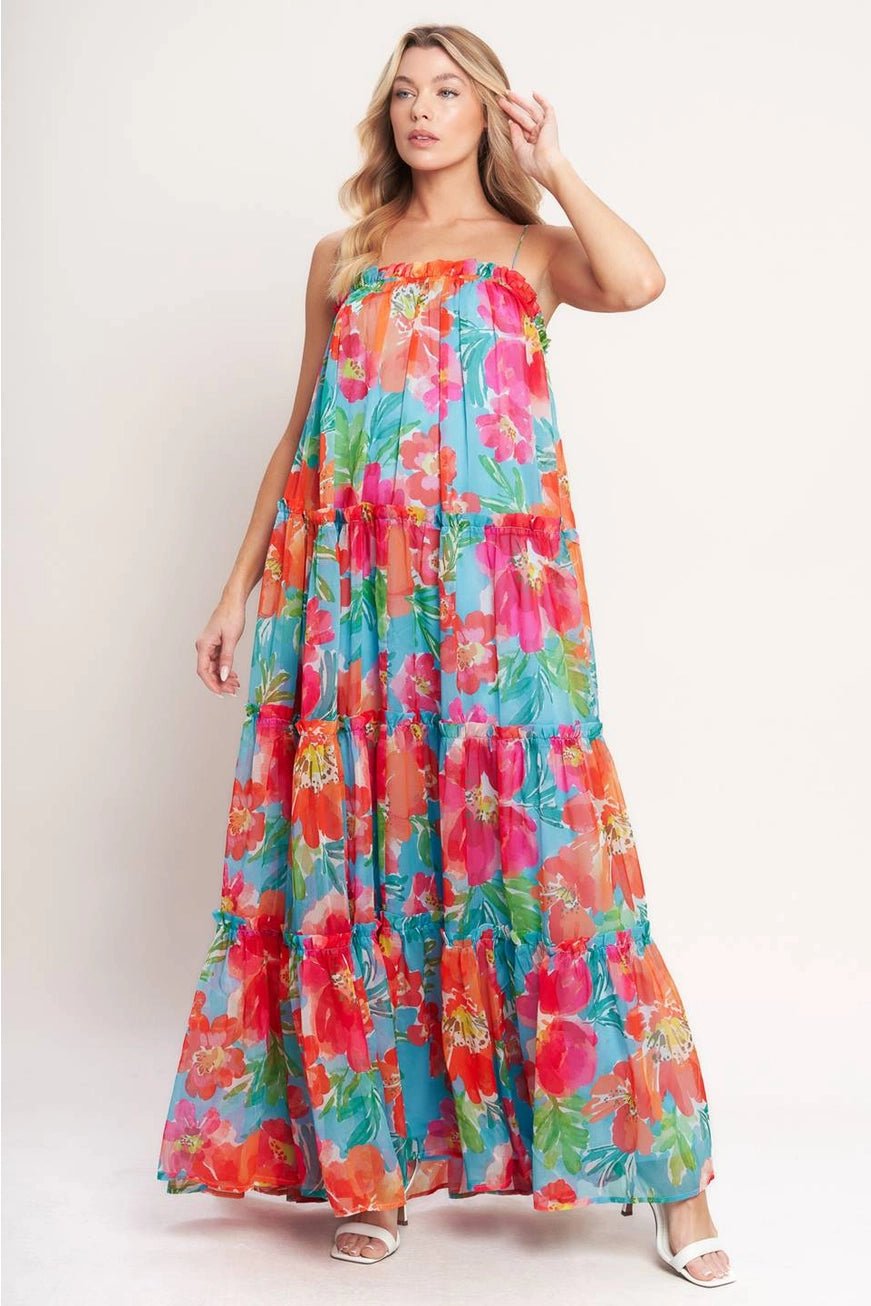 Caribbean Vacation Flowy Dress - Hylera -  - image_size - Caribbean Vacation Flowy Dress