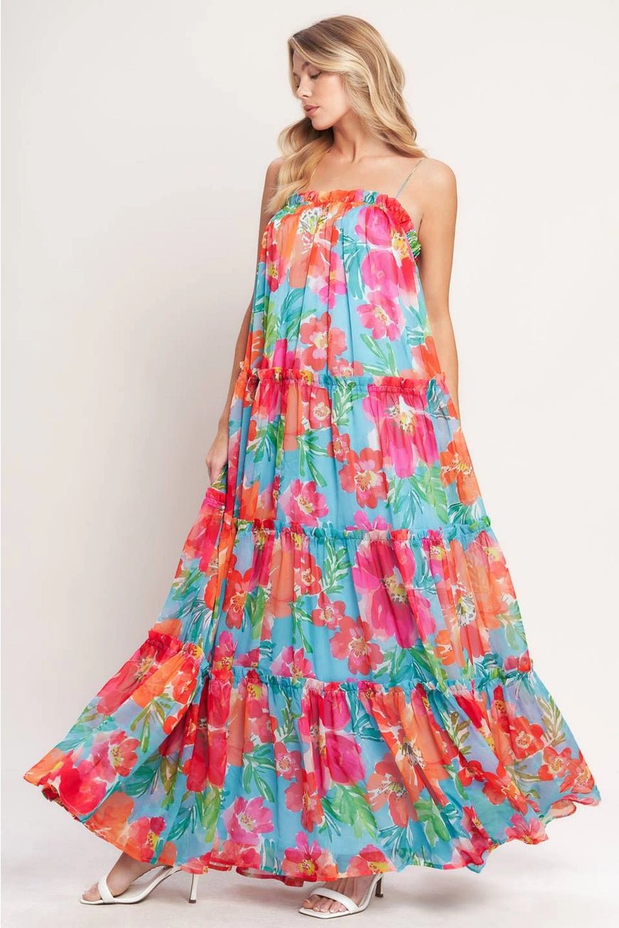Caribbean Vacation Flowy Dress - Hylera -  - image_size - Caribbean Vacation Flowy Dress