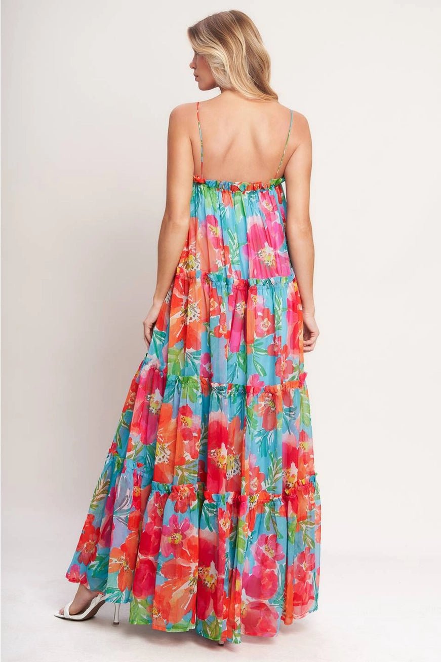 Caribbean Vacation Flowy Dress - Hylera -  - image_size - Caribbean Vacation Flowy Dress