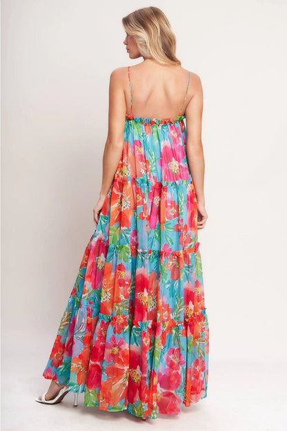 Caribbean Vacation Flowy Dress - Hylera -  - image_size - Caribbean Vacation Flowy Dress