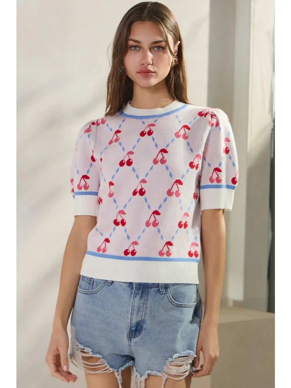 Cherry in Red Knitwear Sweater - Hylera #image_size# - #original_value#