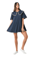 Dainty Petal Collared Mini Dress - Hylera -  - image_size