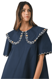 Dainty Petal Collared Mini Dress - Hylera -  - image_size