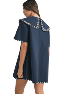 Dainty Petal Collared Mini Dress - Hylera -  - image_size