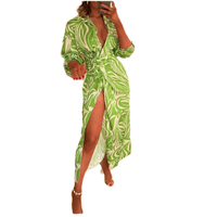 Dalene Side Slit Women's Dress - Hylera - HY-SS54033G - image_size - Dalene Side Slit Women's Dress