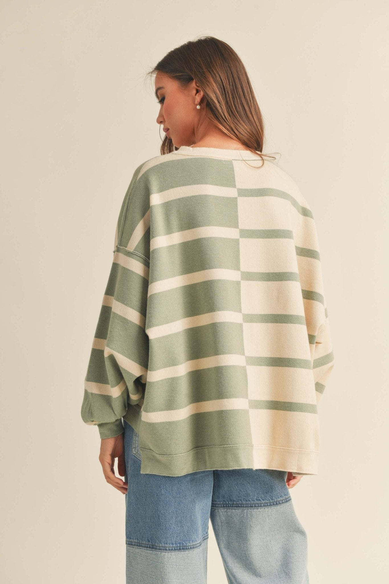 Dame Stripe Sweatshirt - Hylera - HLY4097 - image_size - Dame Stripe Sweatshirt