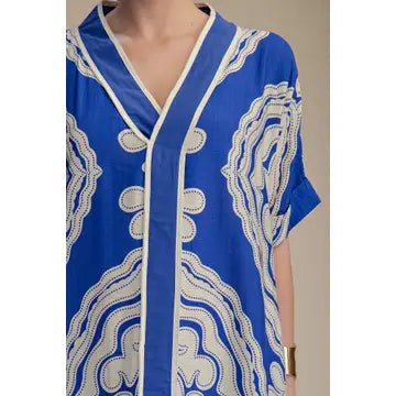 Derby Blue Slit Dress - Hylera - HLY30678 - image_size - Derby Blue Slit Dress