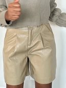 Fallon women's high - waisted faux leather shorts - Hylera - HY-OG20301