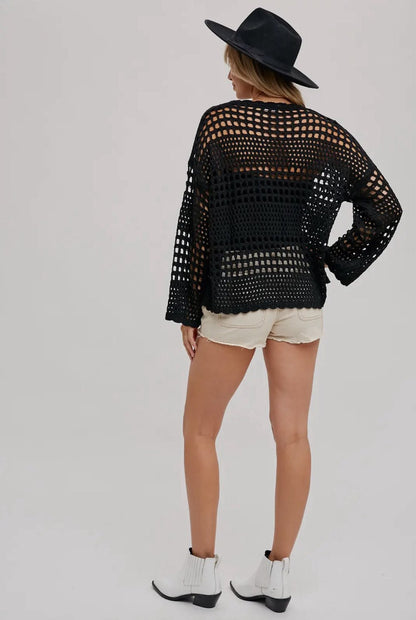 Gabby Crochet Women's Casual Oversized Fit Top - Hylera - HY-SS3333 - image_size