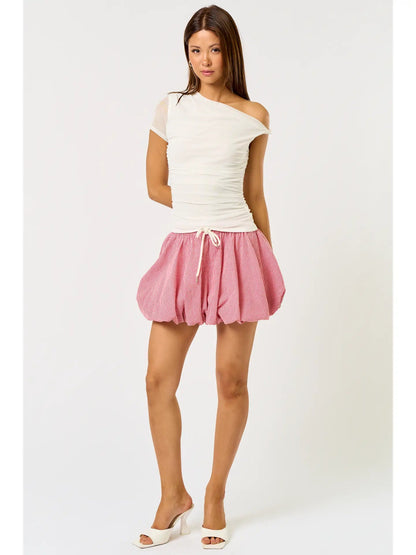 Gingham Balloon with String Skirt - Hylera - HLY42421 - image_size - Gingham Balloon with String Skirt