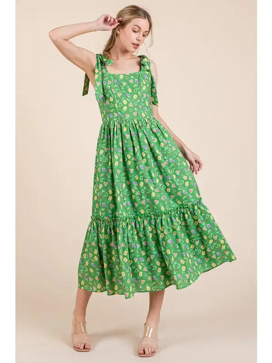 Lauren Smocked Dress in Green - Hylera - HLY32320 - image_size - Lauren Smocked Dress in Green