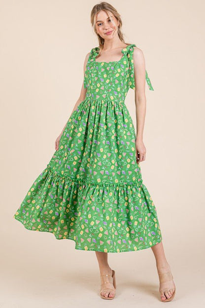Lauren Smocked Dress in Green - Hylera - HLY32320 - image_size - Lauren Smocked Dress in Green