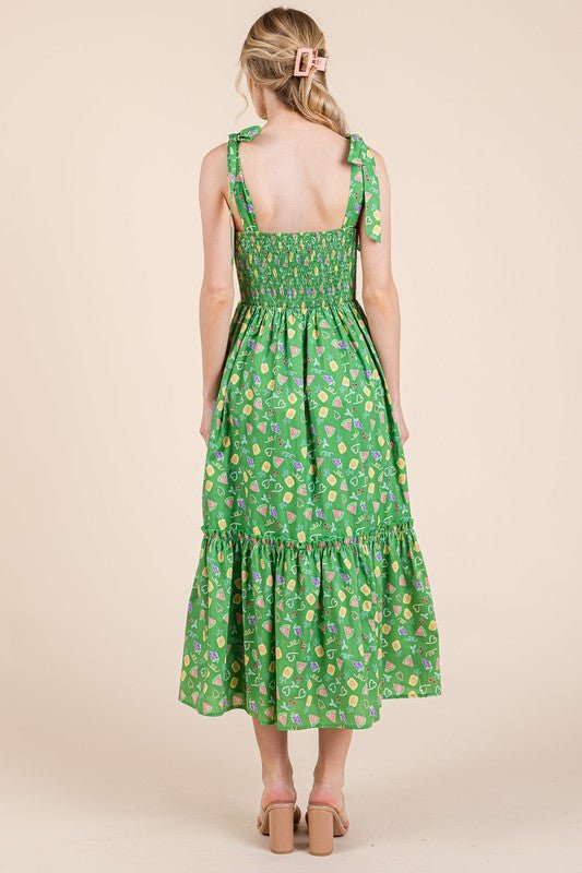 Lauren Smocked Dress in Green - Hylera - HLY32320 - image_size - Lauren Smocked Dress in Green