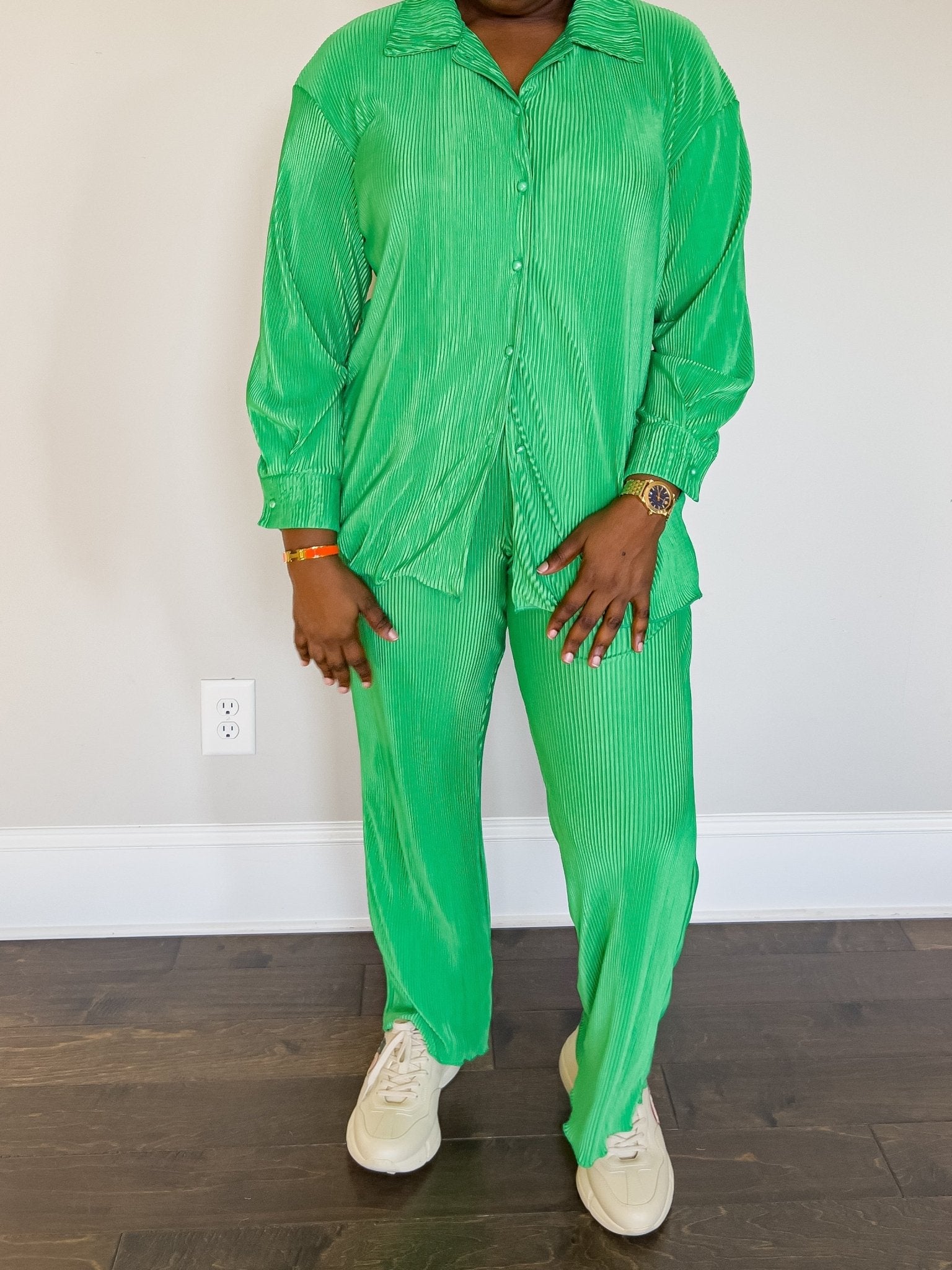 Delina Piu Button Up Matching Set - Hylera - HY-SS3010 - image_size - Lena Button Up Set -