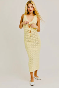 Matty Bow Scalloped Maxi Dress  - Hylera - HLY89841 - image_size