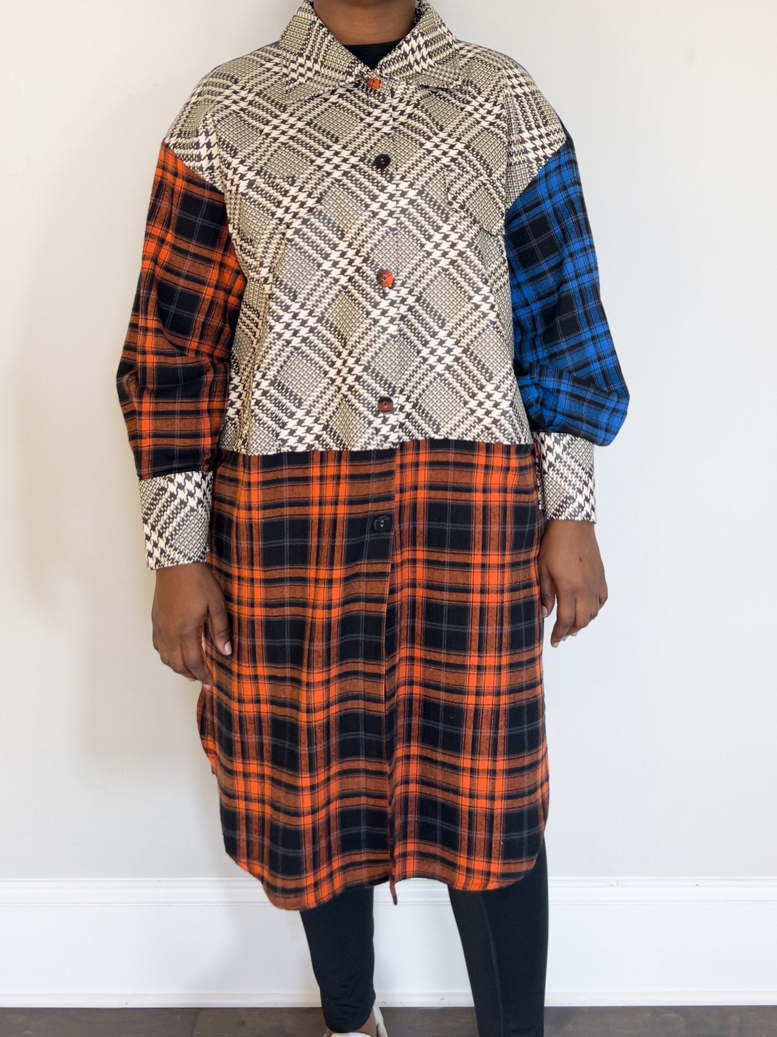 Nadine Women's Multi - fabric plaid jacket - Hylera - HY-S32101M