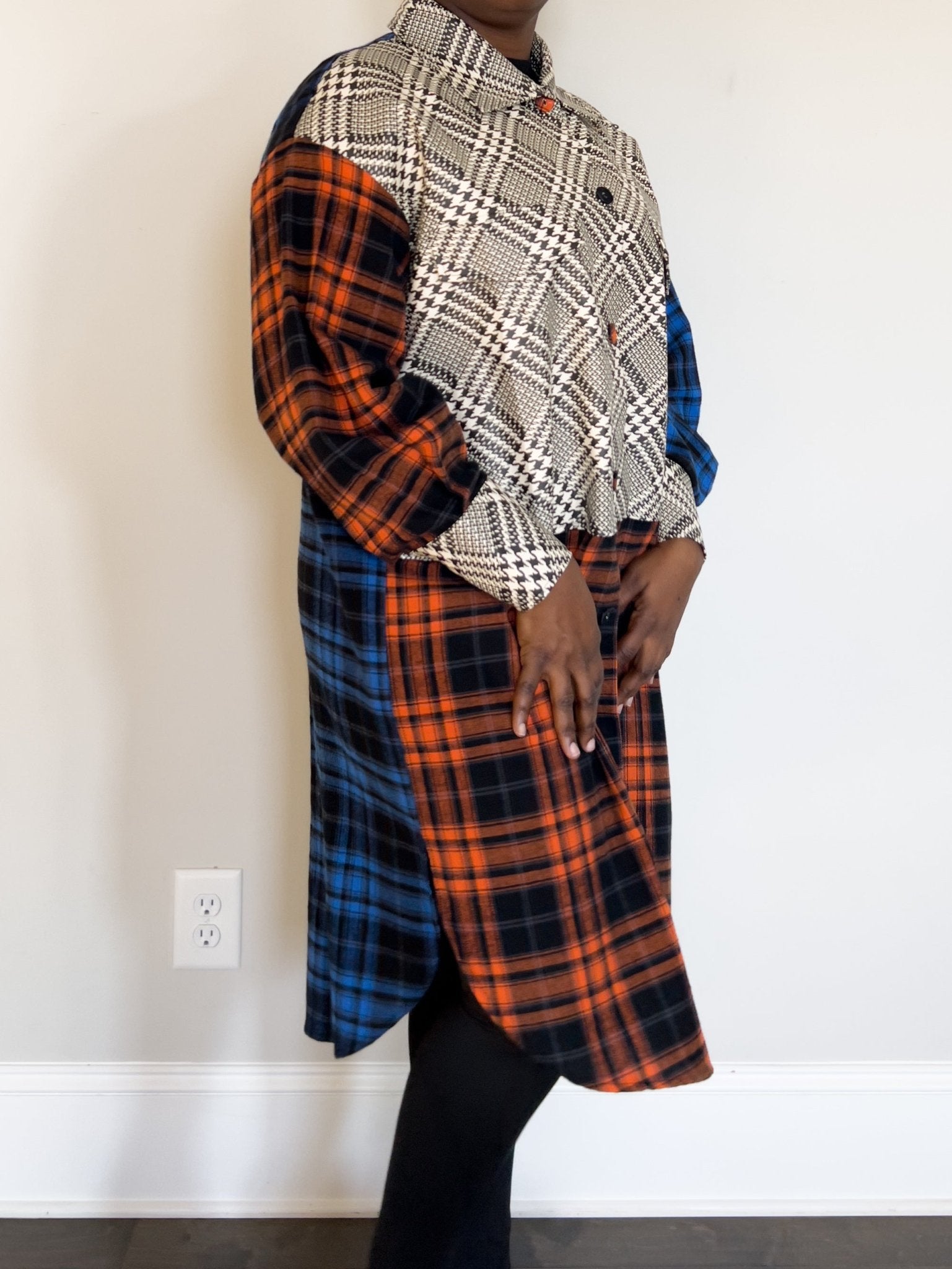 Nadine Women's Multi - fabric plaid jacket - Hylera - HY-S32101M