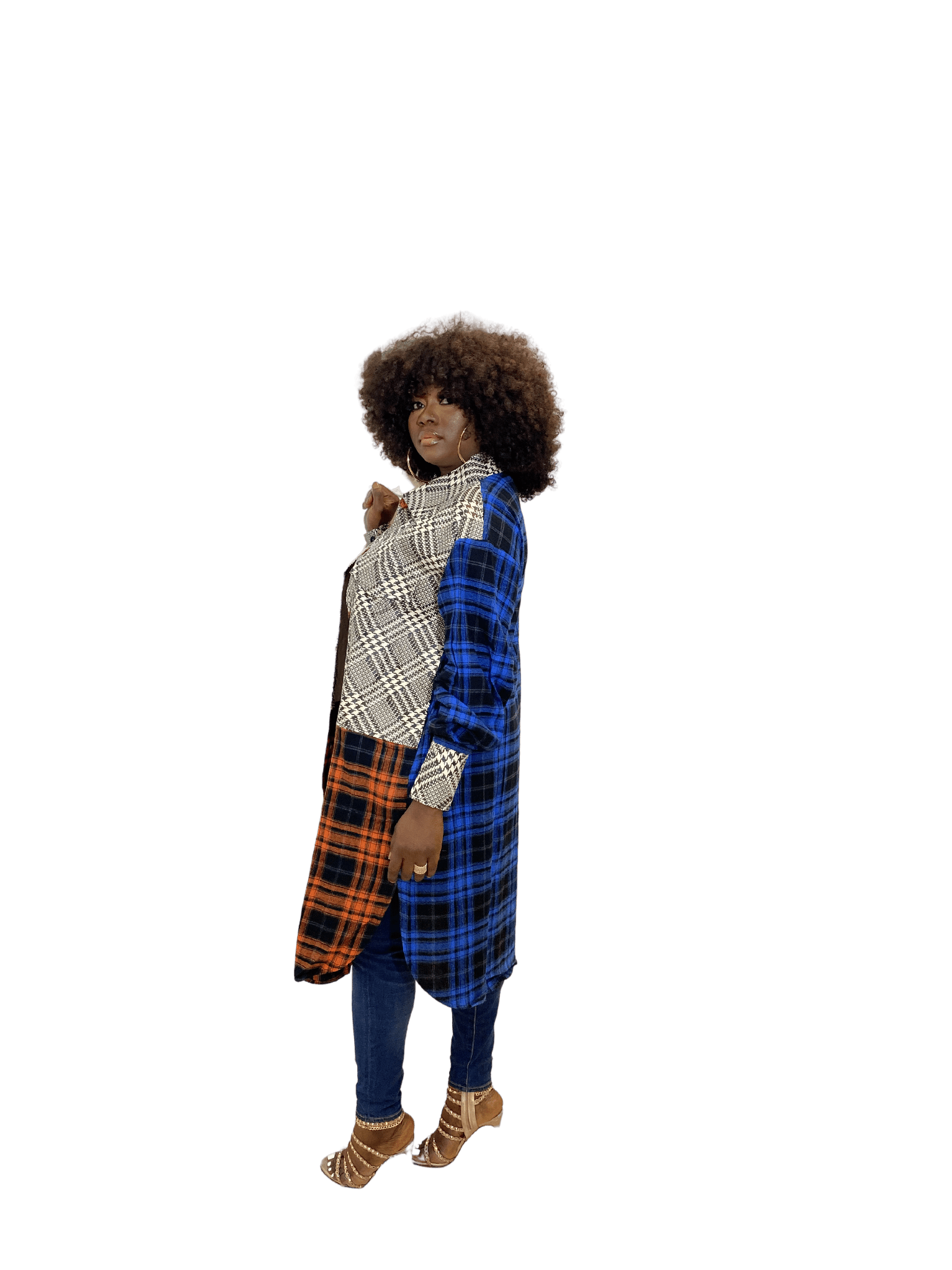 Nadine Women's Multi - fabric plaid jacket - Hylera - HY-S32101M
