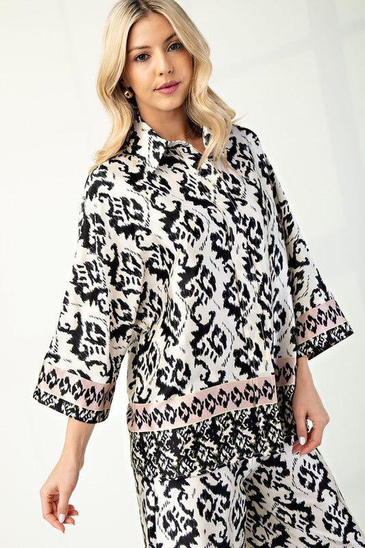 Nicole Kay Paisley Printed Pant Set - Hylera - HLY2954F-1 - image_size - Nicole Printed Pant Set