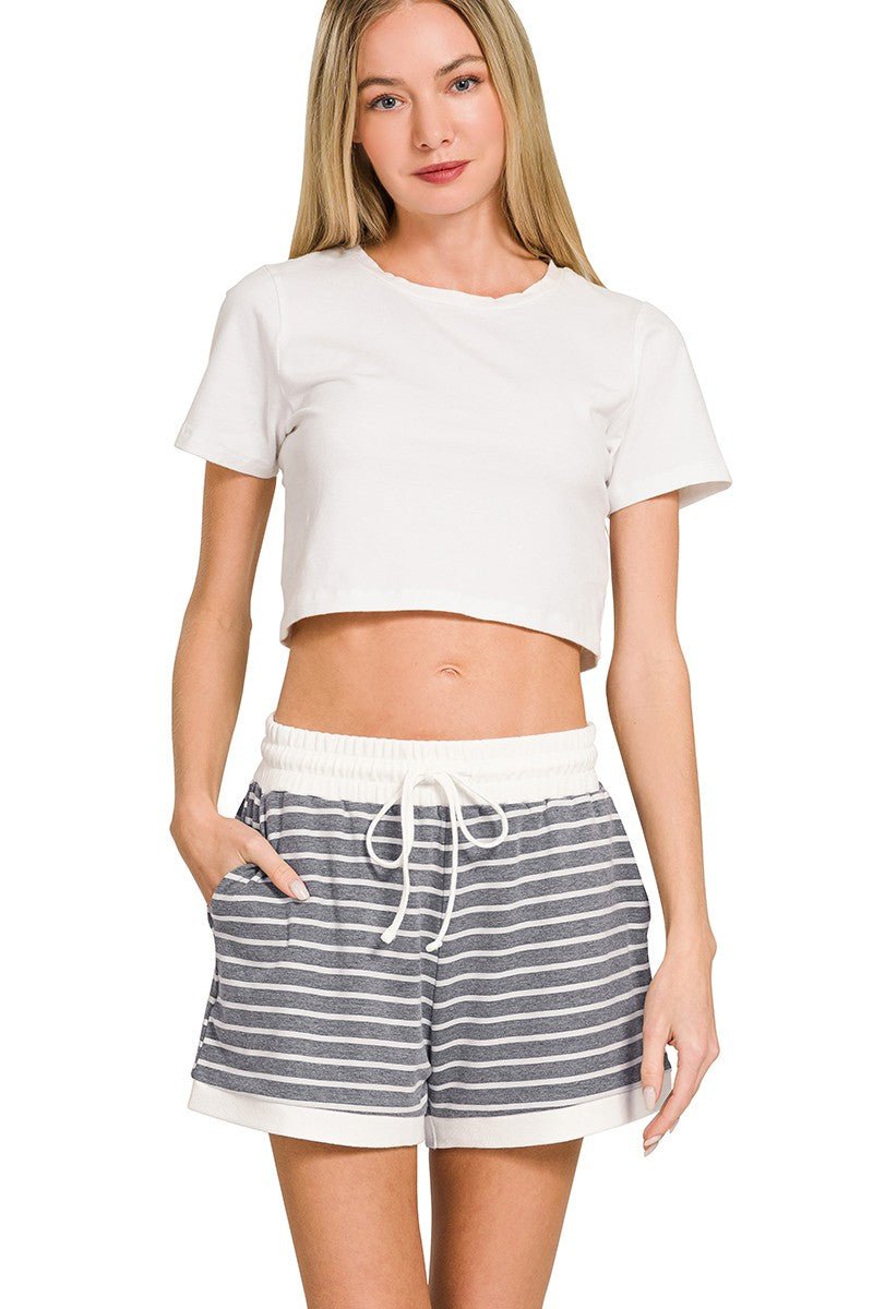 Pink Baby Stripped Short Set - Hylera -  - image_size - Pink Baby Stripped Short Set