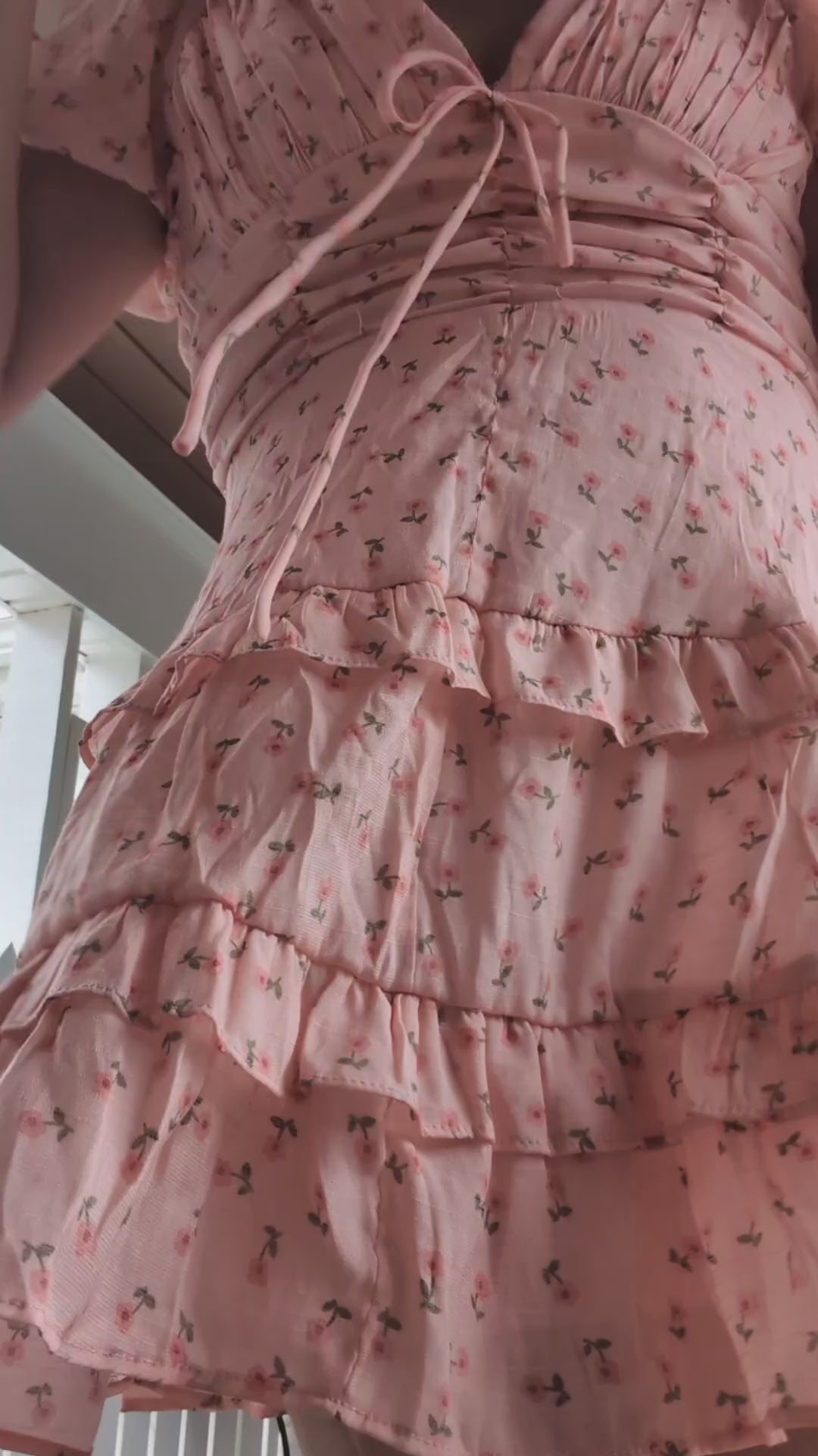 Bimbbie Peach Floral Mini Dress