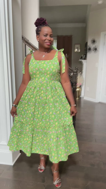 Lauren Smocked Dress in Green